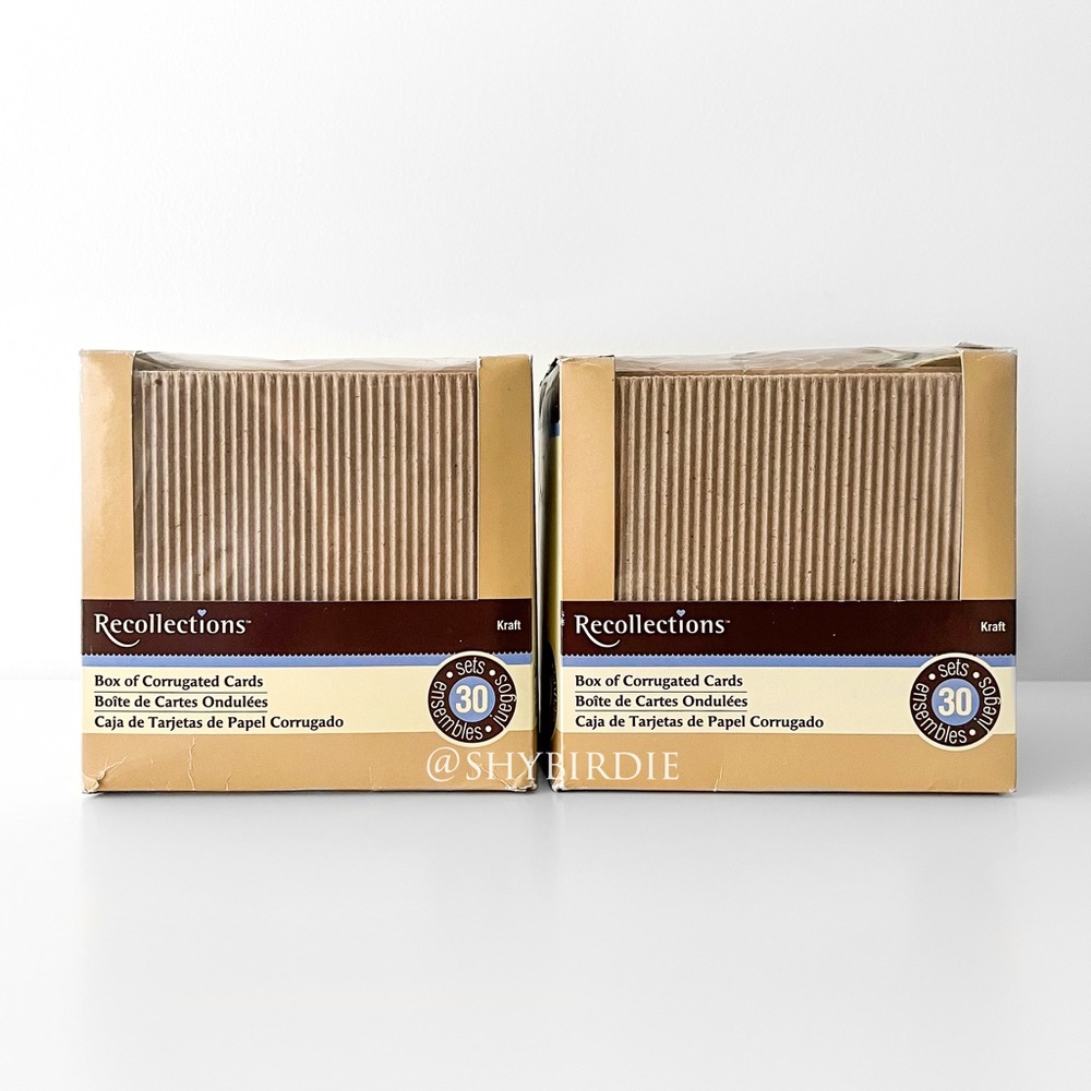 NEW Lot of 2 Boxes - 59 Blank Corrugated Kraft Cardboard Cards